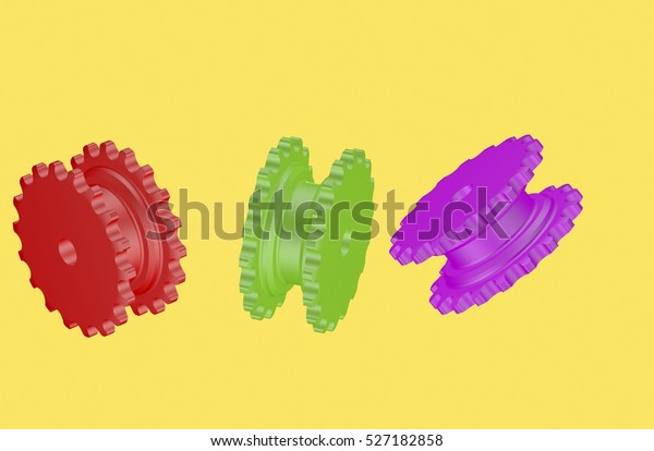 3d gears image in color.\
Gear.