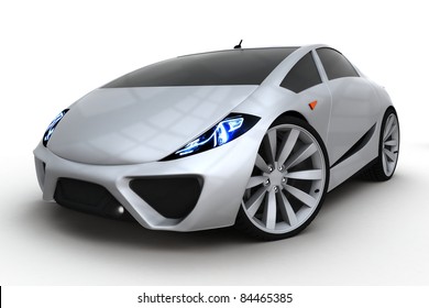 3d Generic Sport Car On White Background