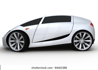 3d Generic Sport Car On White Background