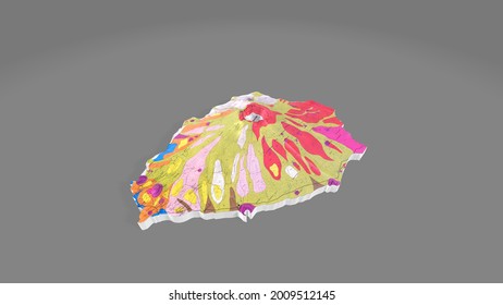 3D Geological Map Of Tambora Volcano