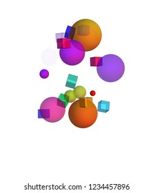 3d Geometric Color Figures Illustration Stock Illustration 1234457896 ...