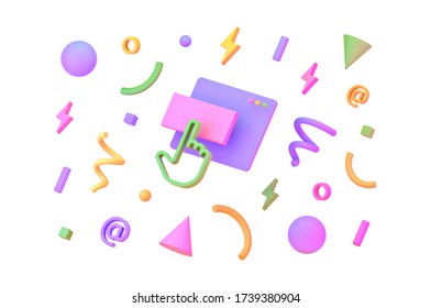 3d Geometric Shapes On White Background For Ecommerce