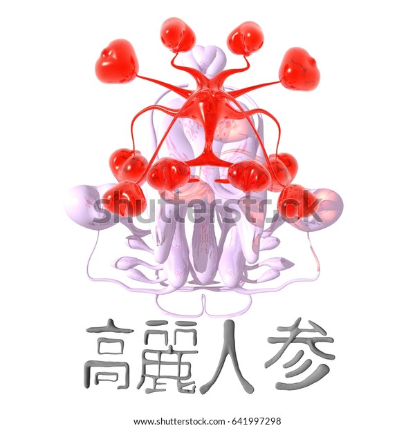 3d Ginseng Plant Japanese Symbol Ginseng Stock Illustration