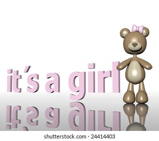  3d "it´s a girl" sign with teddy bear - Powered by Shutterstock