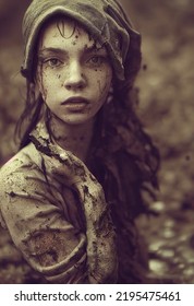 3d Girl In War Antique Photo