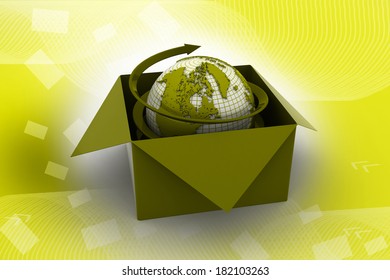 3d global business commerce concept