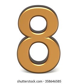 3d Glossy Gold Number 8 Isolated Stock Illustration 358646585 ...