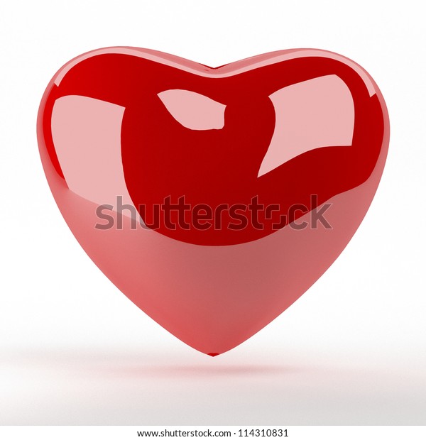 3d Glossy Shiny Heart Shape Love Stock Illustration 114310831 ...