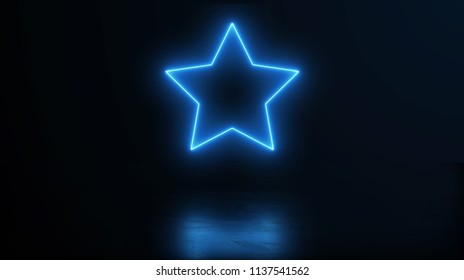 3D Glowing Star. 3D Rendering