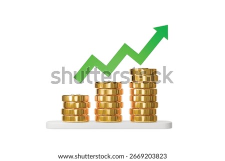 3d gold coin stack icon. finance growth concept. Minimal cartoon golden money currency dollar coin for business, banking, saving, economy investment isolated on white background. 3d render.