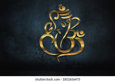 3d Gold Effect Ganesh Ji Isolated Stock Illustration 1852656475 ...