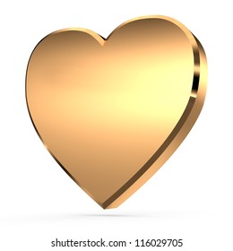 3D Gold Heart