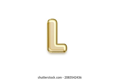 3d Gold Letter L Izolated White Background