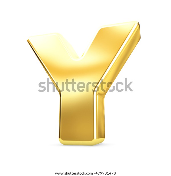 3d Gold Letter Y Isolated White Stock Illustration 479931478 