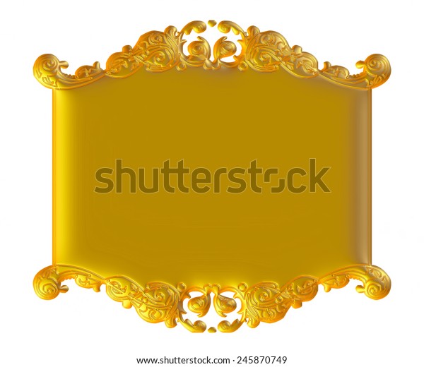 3D Gold metallic ornament.\
Perfect for invitations or announcements. Isolated white\
background.