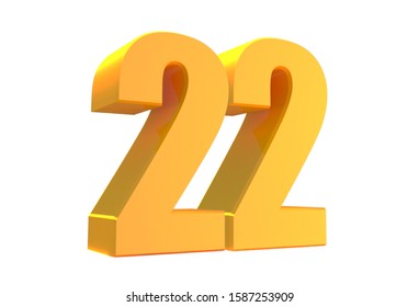 3d Gold Number 22 Isolated On Stock Illustration 1587253909 | Shutterstock