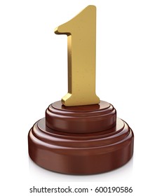 3d Gold Number One Design Information Stock Illustration 600190586