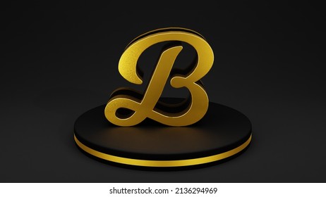 3d Golden Alphabet On Black Wallpaper Stock Illustration 2136294969 ...