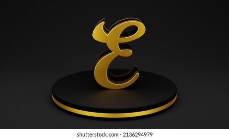 3d Golden Alphabet On Black Wallpaper Stock Illustration 2136294979 