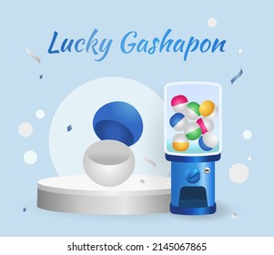 3d Golden Bingo With Balls, Gashapon Balls And Lotto Machine For Online Promotion Events. Concept Of Lucky Random Gambling Game, Lotto Ball, Gashapon Ball Entertaining Gambling Game.