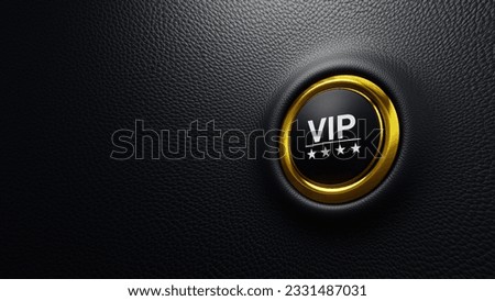 3D golden button with private access, Private access to VIP services pressing a button to ask a concierge. 3d illustration