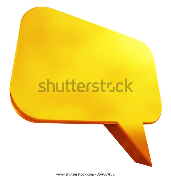 3d Golden Chat Box Stock Illustration