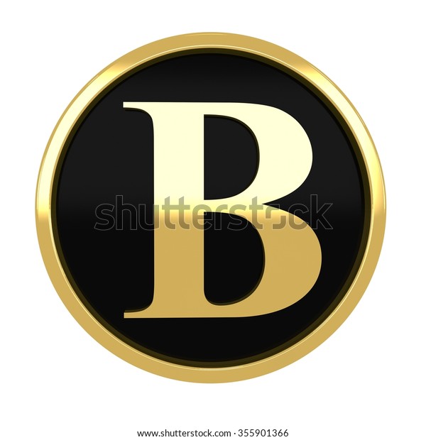 3d Golden Circle Letter B Gold Stock Illustration 355901366