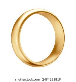 3D Golden Engagement or Wedding Ring with Isolated White Background - Powered by Shutterstock