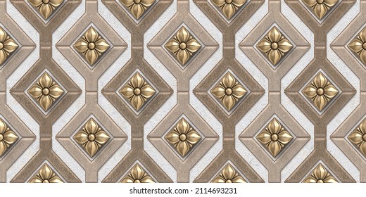 3D Golden flower Digital wall tiles design, Print in Ceramic Industries Beautiful set of tiles in, italian style in wall decor design, Ceramics, tiles, mosaic, abstract Motif wall art