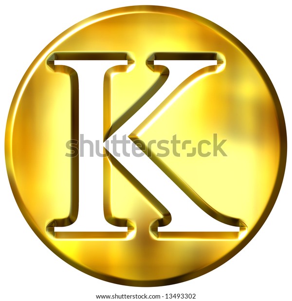 3d Golden Letter K Stock Illustration 13493302