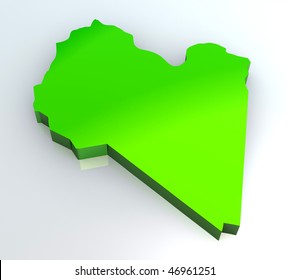  3d Golden Map Of Lybia