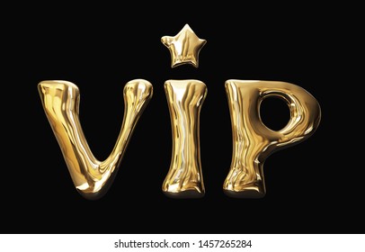 3d golden metal text "VIP". Isolated, clipping path included, 3d illustration. - Powered by Shutterstock