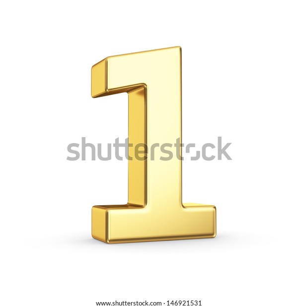 3d Golden Number 1 Isolated Clipping Stock Illustration 146921531