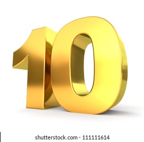 3d Golden Number Collection 10 Stock Illustration 111111614