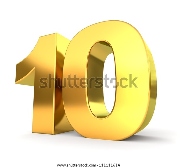 3d Golden Number Collection 10 Stock Illustration 111111614 ...