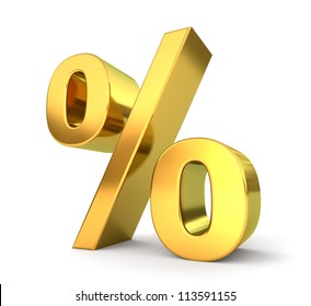 3d Golden Sign Collection - Percent