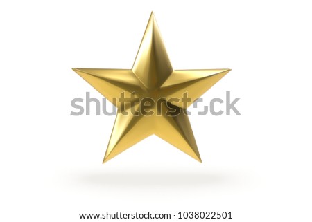 3D golden star isolate