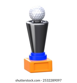 3D Golf Championship Trophy Icon, perfect for sports-related designs, golf tournament graphics, or award illustrations. - Powered by Shutterstock