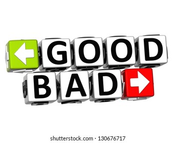 3d Good Bad Button Click Here Stock Illustration 130676717 | Shutterstock