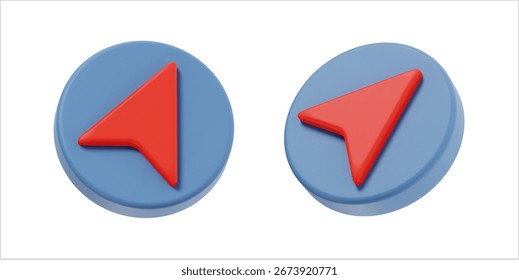 3D GPS Navigation Arrow Cursor Icon