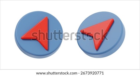 3D GPS Navigation Arrow Cursor Icon