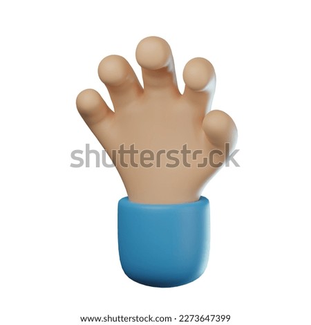 3D Grab Hand Gesture Isolated Icon Illustration Render