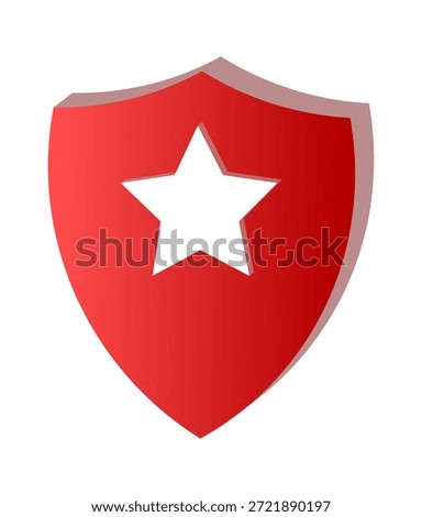 3D gradient red shield with star symbol representing trust, honor, or recognition.