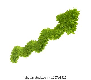 3d graph arrow covered with leafs