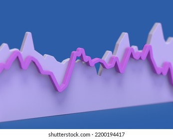 3D graph chart with a colorful separated section on a light background. Illustration for sustainable business, ecological development, or big data. visualization of information.