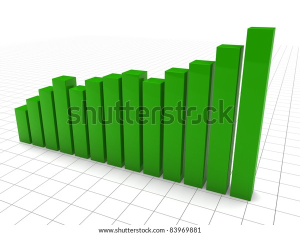 3d Graph Green Diagramm Growth Chart Stock Illustration 9691