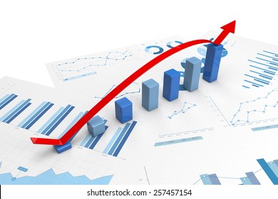 3d Graph With Positive Growth Arrow