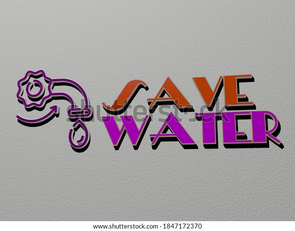 3d Graphical Image Save Water Vertically Stock Illustration 1847172370 ...