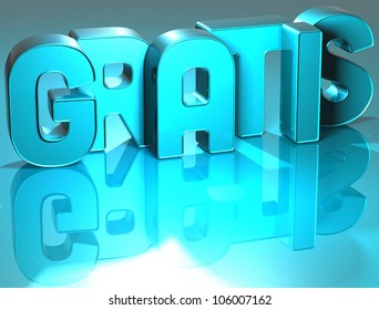 3D Gratis Blue Text over blue background