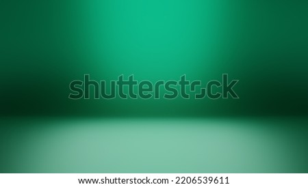 3d green background, empty green studio